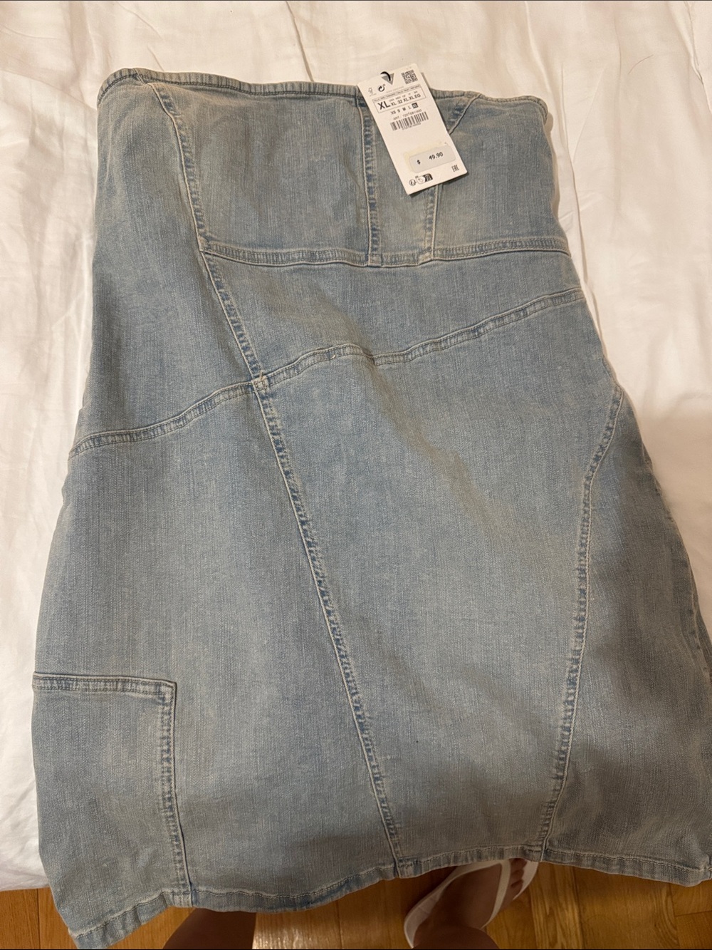 Zara Light Blue Denim Mini Dress
